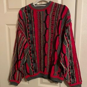 LaVane New York Biggie Cosby Style 3D Textured Long Sleeve Pullover Sweater XL